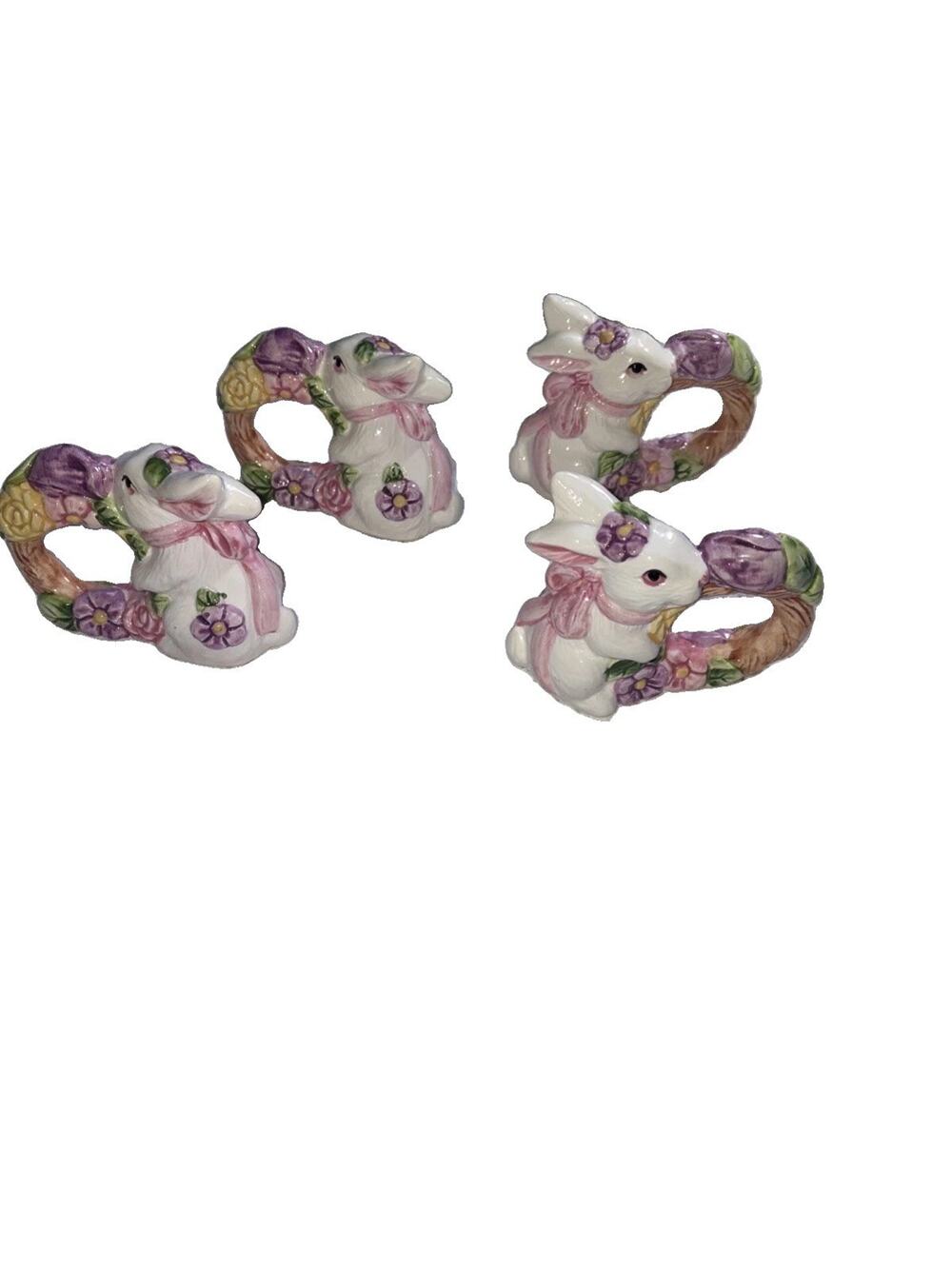 American Home Easter Bunny Napkin Rings Set Of Four